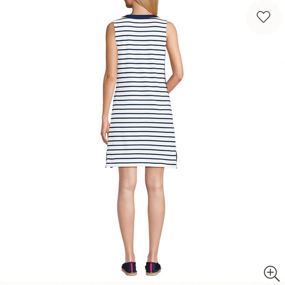 Lands' End Classic Navy and White Striped Dress - Picture 4 of 7